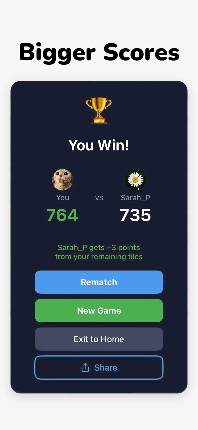 Bigger scores with orange words