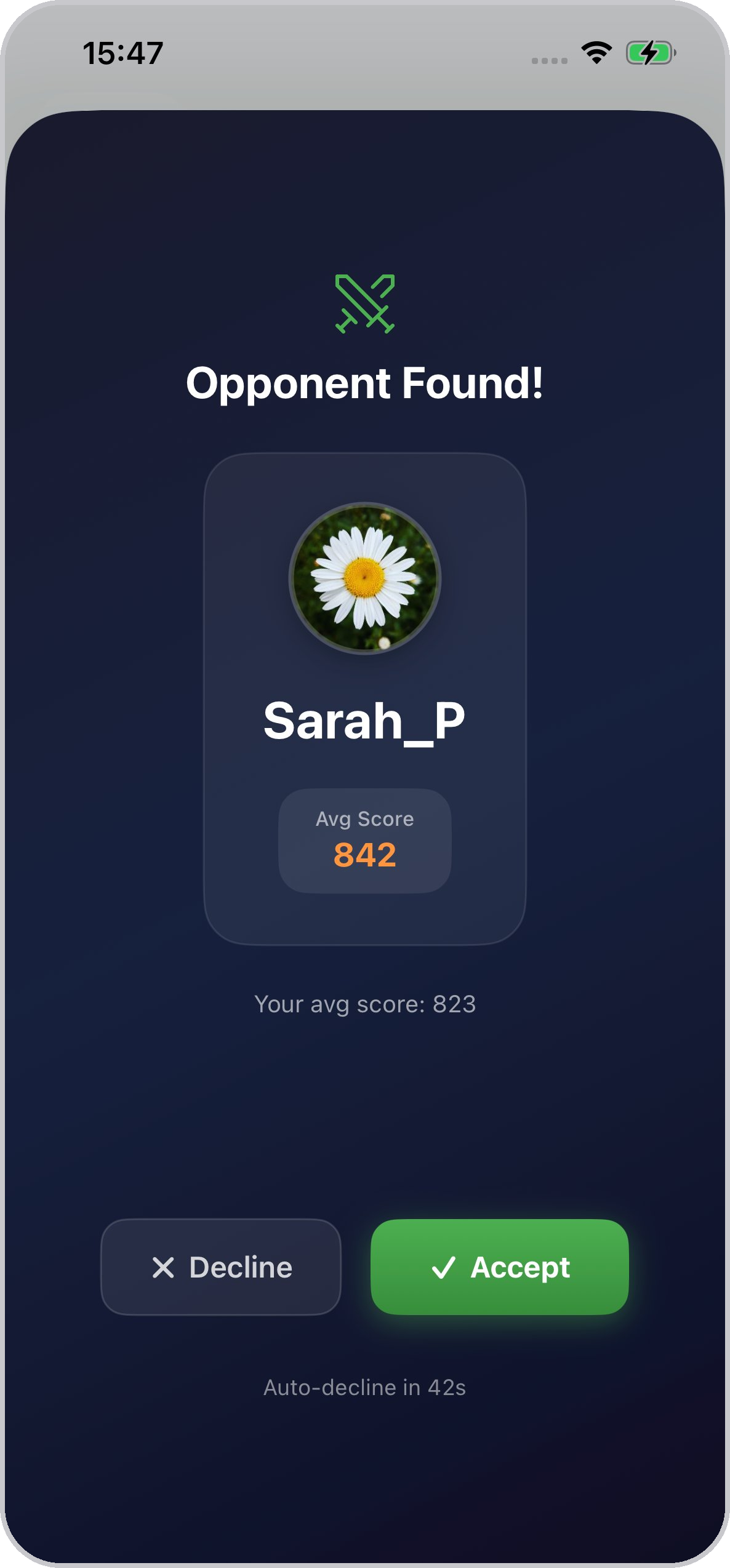 Nerd Words — matchmaking opponent found