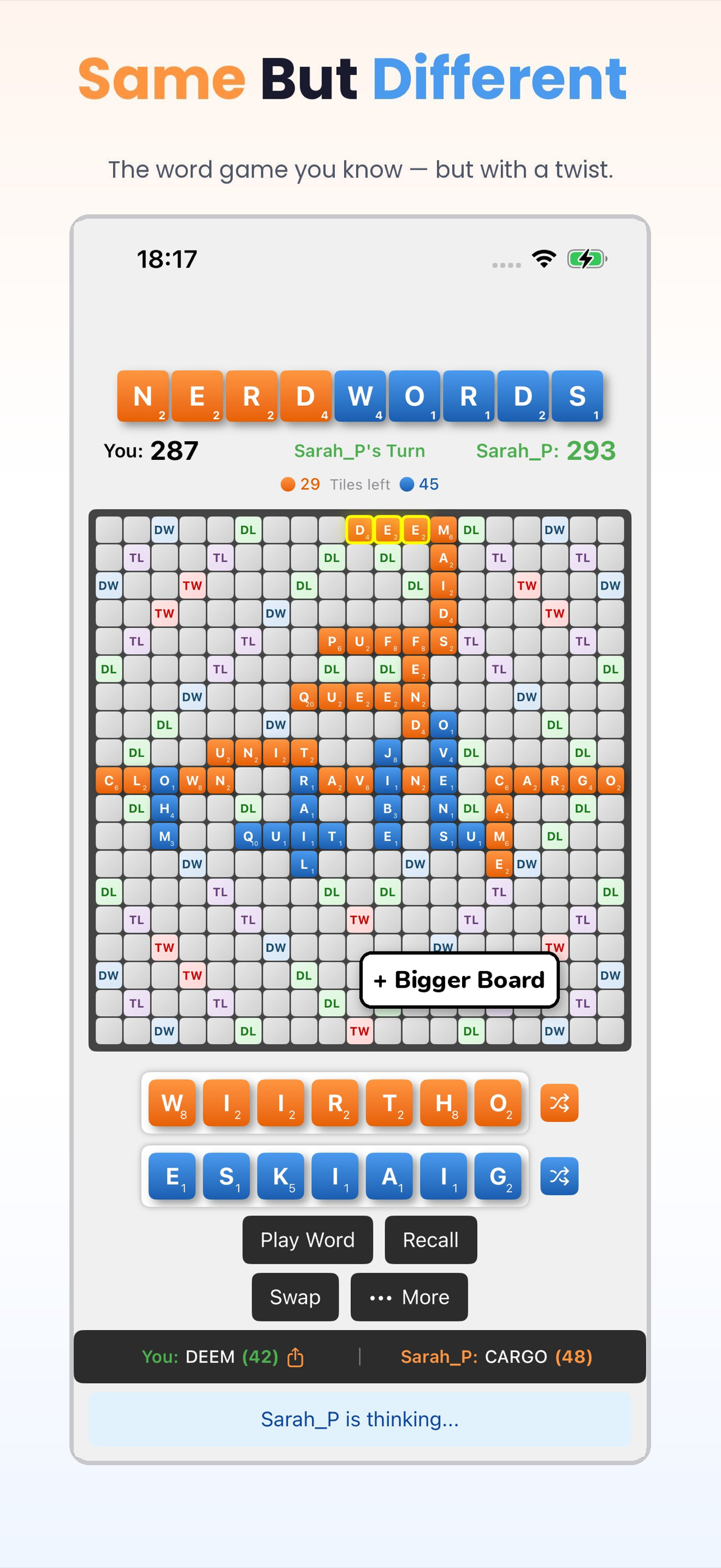Same but different — the strategic word board