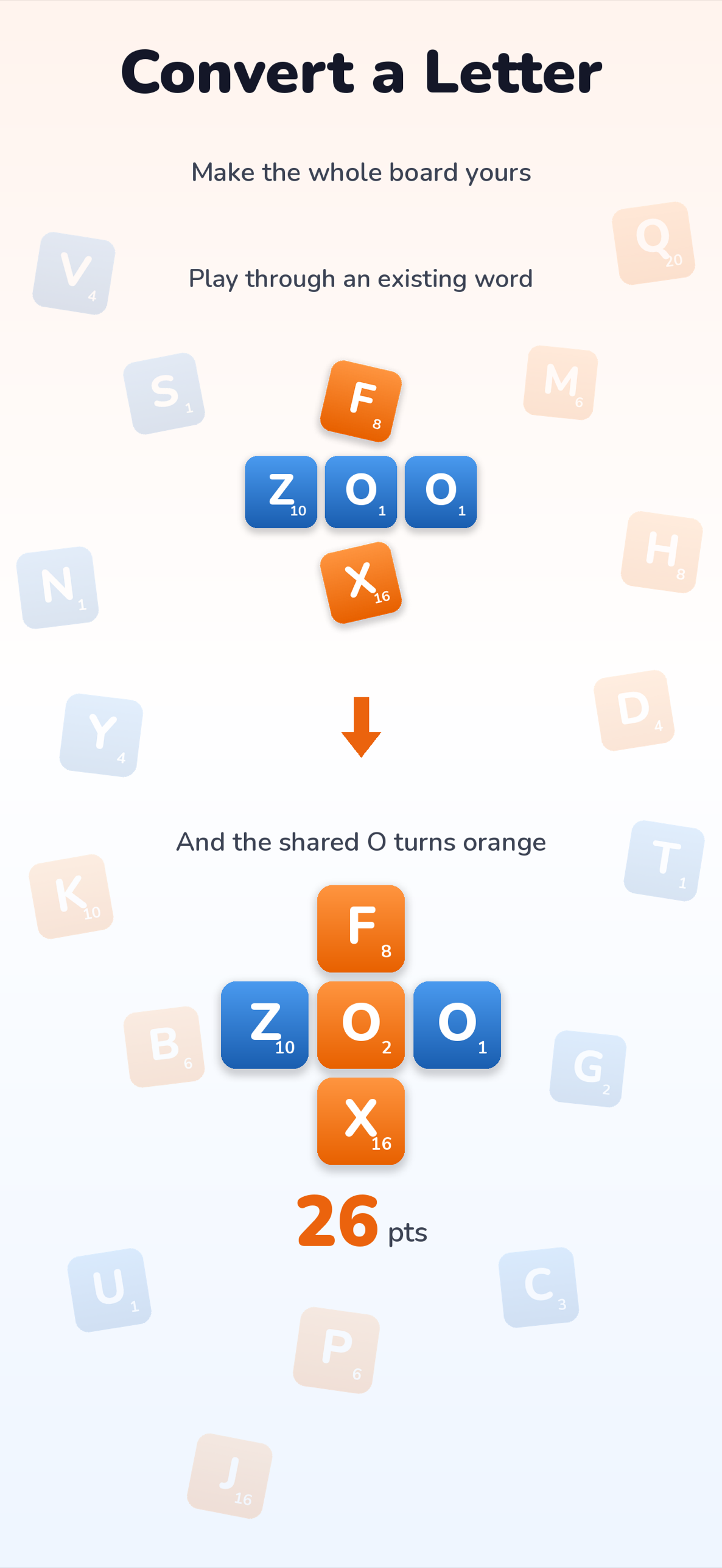 Convert a single letter to orange