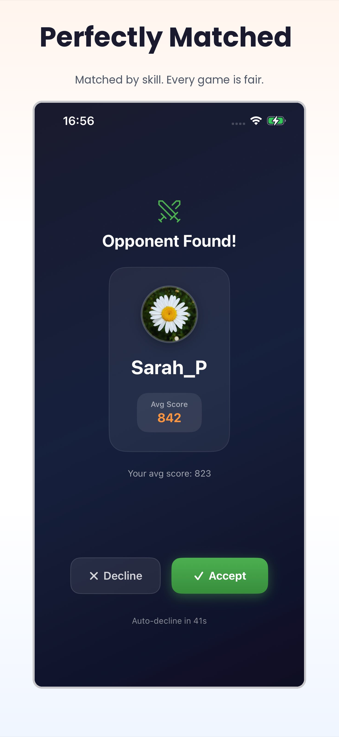 Perfectly matched opponents